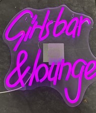 New - Girls Bar & Lounge Pink LED Neon Sign USB Dimmable 12x11 Wall Decor