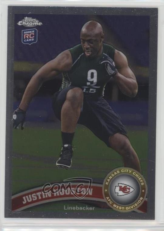 2011 Topps Chrome Justin Houston #115 Rookie RC c7w