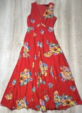 NWT Polo Ralph Lauren Womens Dress Red 18 Norehan Floral Print Sleeveless