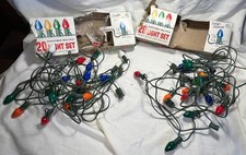 Lot Of 2 Vintage GE Christmas Light Sets 20 Lamp Box-Tested READ DESCRIPTION