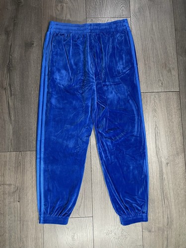 Adidas Originals x Jeremy Scott Velour Cuffed Pants Blue Men’s Size Large New - Picture 2 of 12