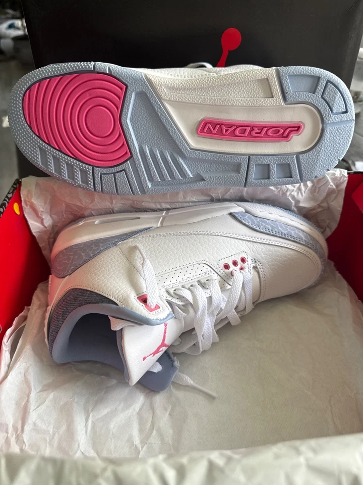 Air Jordan 3 ретро GS кобальтовое блаженство белый HQ0784-101 - Изображение 2 из 4