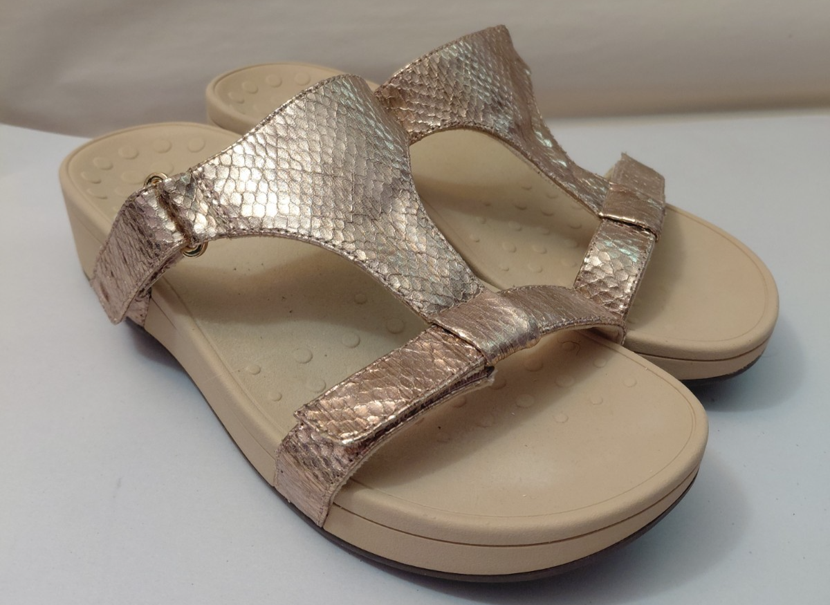 PANTOFOLA D’ORO Sandali infradito Vionic Ellie snake metallizzati da donna taglia 10