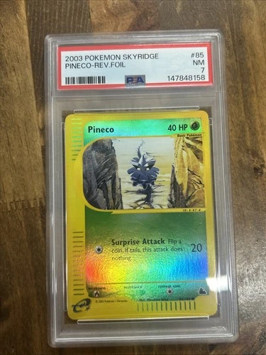 GRADED PSA 7 2003 Pokemon Skyridge Pineco-Rev. Foil #85