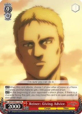 Reiner: Giving Advice - AOT/SX04-114 - PR Near Mint Weiss Schwarz Attack On Tita