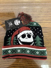Disney The Nightmare Before Christmas Toboggan Beanie Winter Hat Cap Green Red