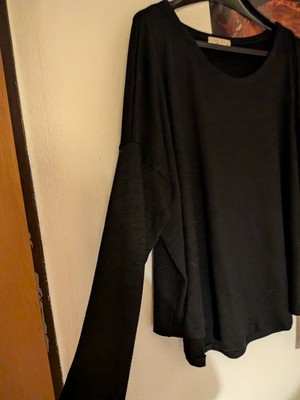 RAG & BONE New York Oberteil XL Dunkelblau Oversized Trompetenärmel Viskose Top