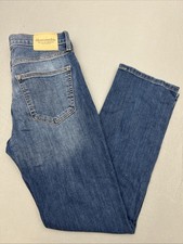 Abercrombie Kids Girls 15/16 Straight High Rise Jeans Med Wash Distressed