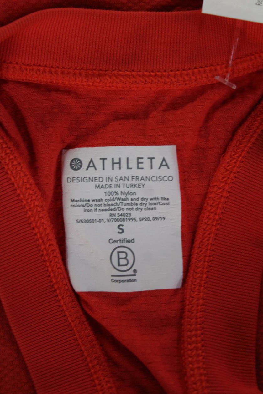 Athleta Womens Basic Solid Red Nylon Tank Round N… - image 4
