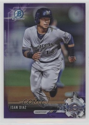 2017 Bowman Draft Chrome Purple Refractor 16/250 Isan Diaz #BDC-102 2q6