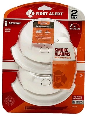 NEW First Alert 2 Pack Smoke Alarms 1046828 Advanced Sensing Technology FreeShip