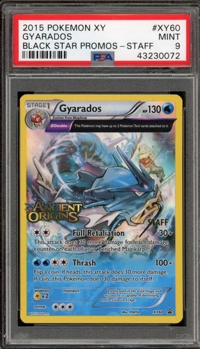 Pokemon Gyarados XY Ancient Origins STAFF Holo Promo XY60 PSA 9 Mint
