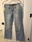 Hint H Jeans Women's 7 Bleach Splatter Design Blue Denim Long Vintage Mexico — photo 1