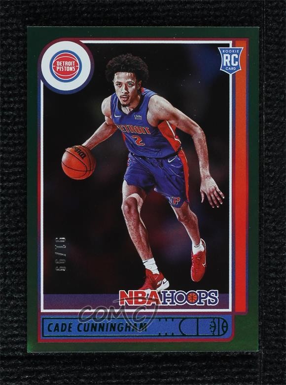 2021-22 Panini NBA Hoops Rookies Green 91/99 Cade Cunningham #201 08o9