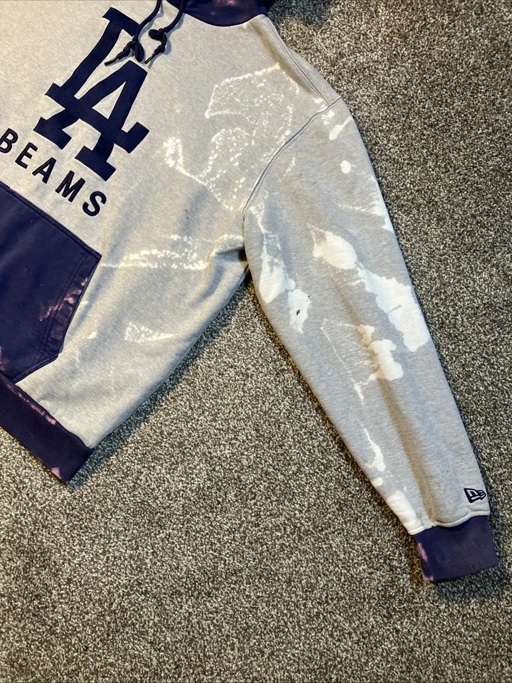 THRASHED New Era LA Dodgers Beams Sudadera con Capucha Para Hombre’s Grande Peso Pesado Sudadera Foto 4 de 4