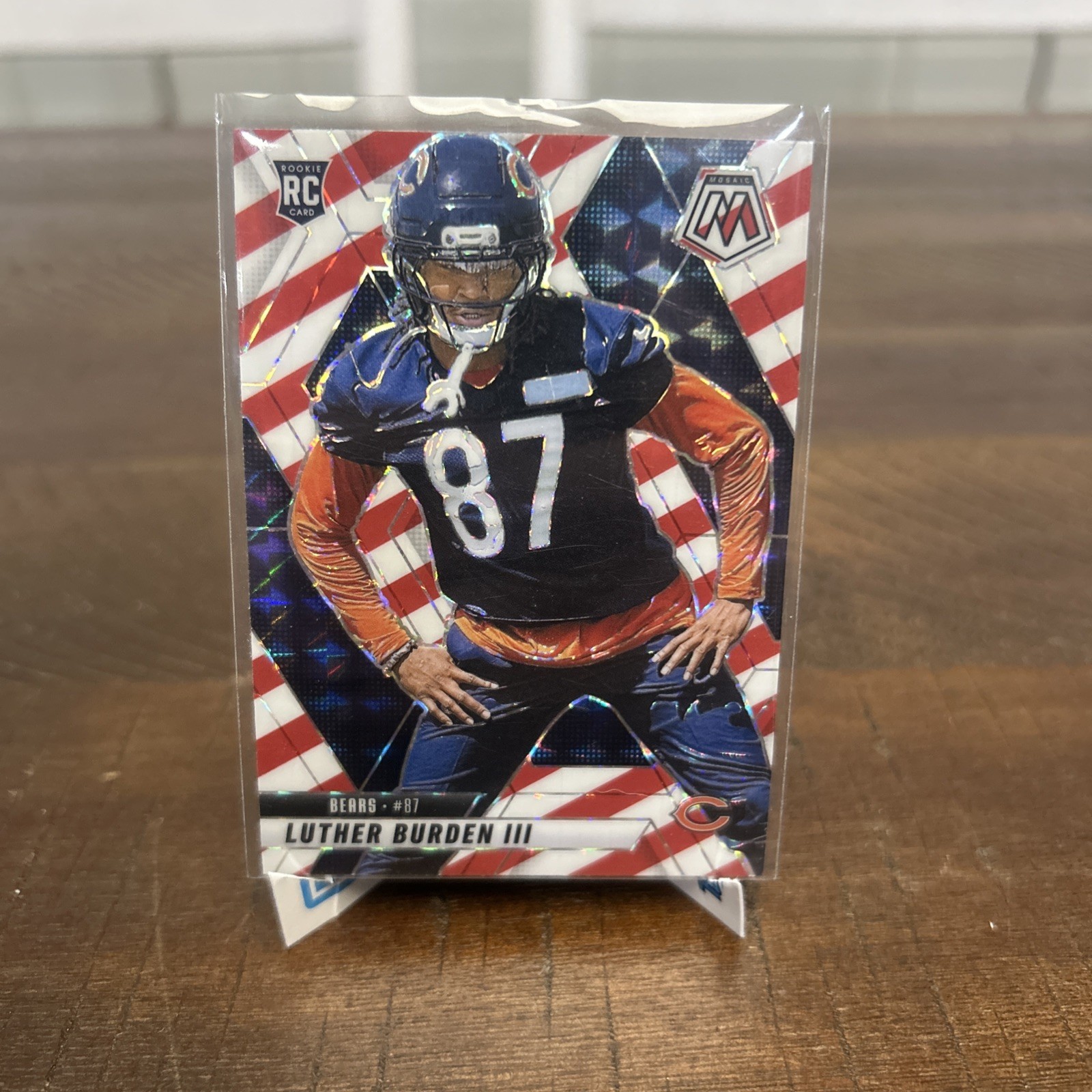 2025 Mosaic Luther Burden III Red & White Stripe Candy Cane Rookie #383 Bears RC