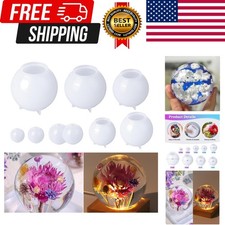 9 Pcs Sphere Silicone Molds for Resin, Upgraded Seamless 3D Sphere Resin Mold...