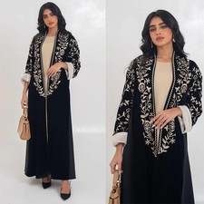 Embroidery Open Abaya Cardigan Women Muslim Long Robes Turkey Kimono Ramadan New