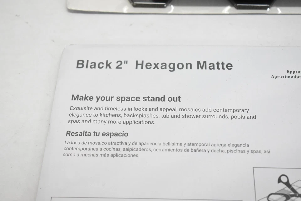 MSI Black 2" Hexagon Matte Mosaic Tile Sheets Wall Backsplash Floor 7 Sheets - Image 4 of 4