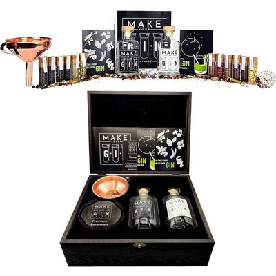 Make Your Gin Do it yourself Geschenkset Holzbox 12 Botanicals & Bar Trichter