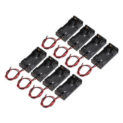 8Pcs 1.5V 2 Slots AAA Battery Pack, Black
