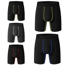 Men's Long Leg Boxer Briefs Comfort Fit Underwear with Breathable Fabric