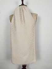 FENDI genuine vintage silk Ivory Cashmere wrap shawl winter scarf scarves