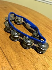 Pre Owned Blue 8 Double Row Tambourine