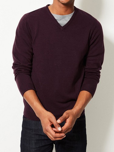 Mens Marks and Spencer Burgundy Jumper 