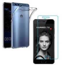 PROTECTOR PANTALLA CRISTAL TEMPLADO PARA HUAWEI P10 + FUNDA TPU SILICONA TRANSPARENTE