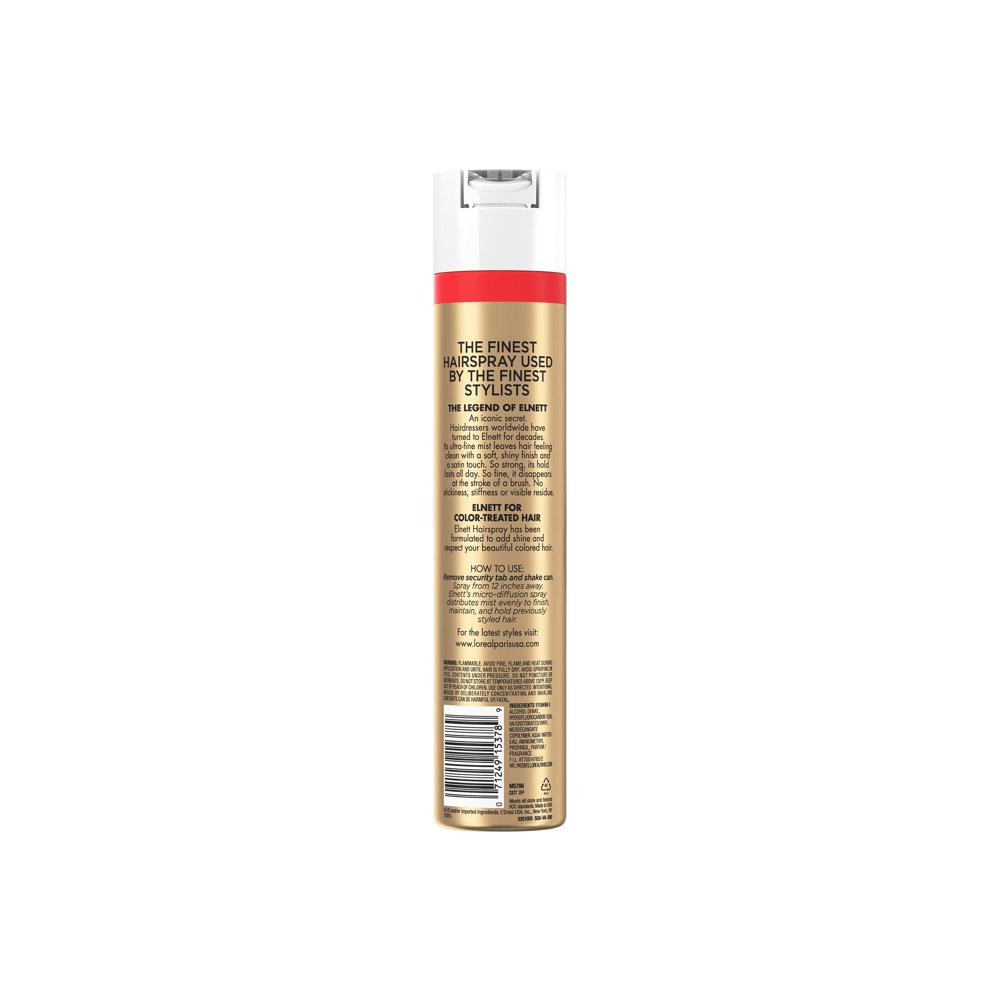 L'Oreal Paris Elnett Satin Extra Strong Hold Hairspray for Color Treated Hair, 1