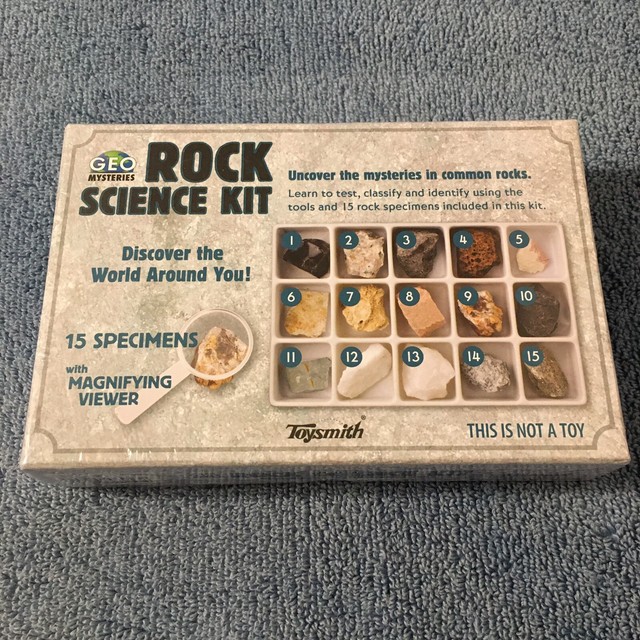 Rock Science Kit GEO MYSTERIES 15 Specimens with Magnifier Brand
