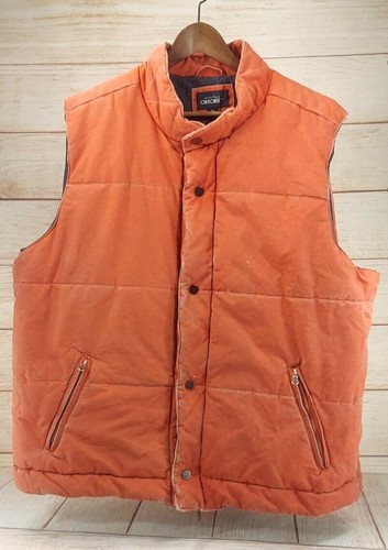 Cherokee Men Warm Puffer Vest Coat Sleeveless Jacket Overcoat VTG 2XL Orange - Picture 16 of 17