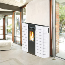 Pellet Stove Ducted White 14kw Fan Heater Remote Control King 14 for sale  online | eBay