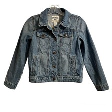 Oshkosh B  Gosh Denim Blue Jean Jacket Girls 14 Stonewash Snap Closure Trucker