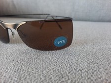 Silhouette Rimless Sunglasses Model 8606 Color Antique Gold Brown Polarized LNS