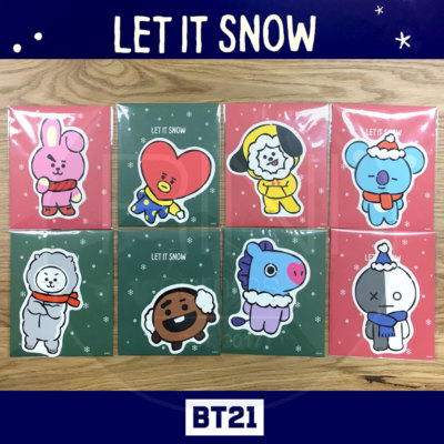 BTS BT21 Official Authentic Goods Greeting Card 8SET by LINE FRIENDS + Track Num