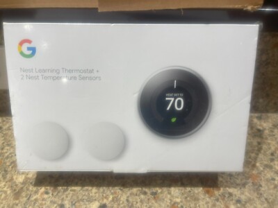 NEW! Google Nest 3rd Gen. Learning Thermostat w/ 2 Temperature Sensors BH1252-US