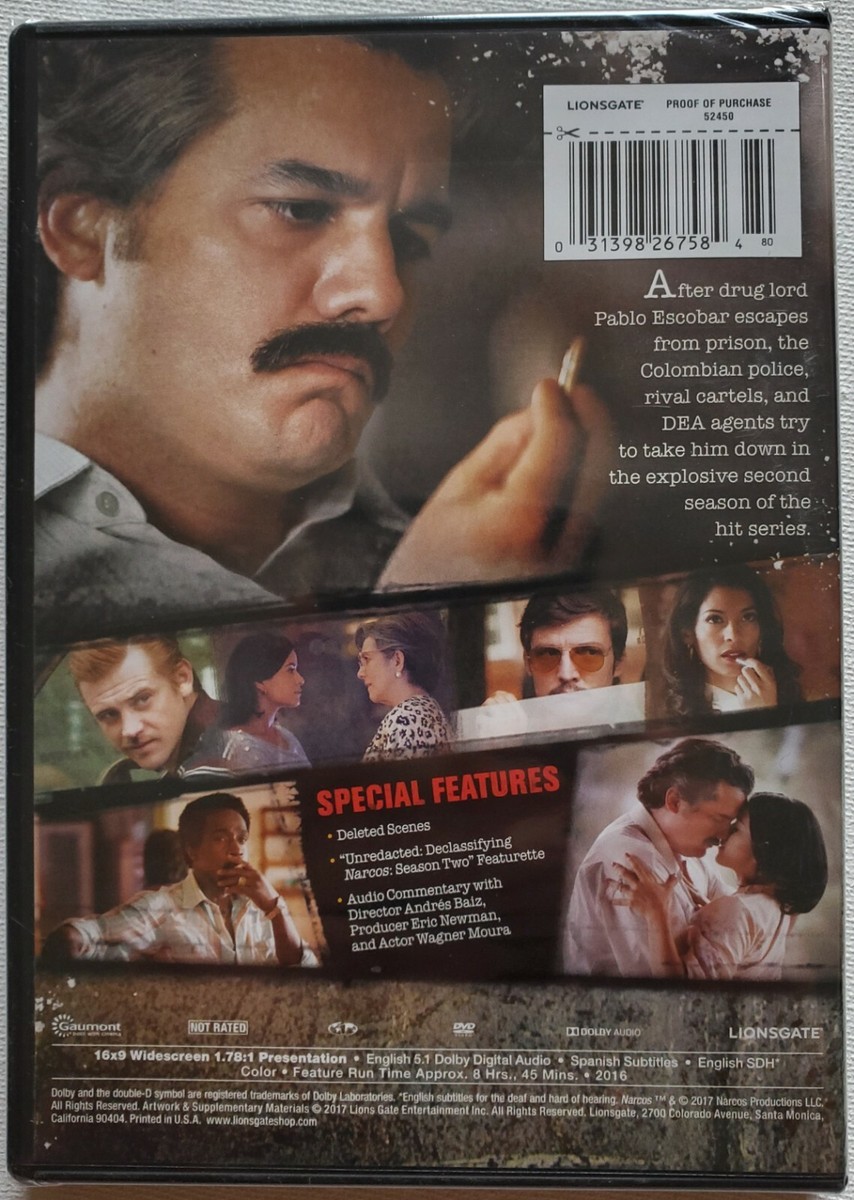 NEW SEALED NARCOS: SEASON 2 DVD 4 DISC SET FREE SHIPPING