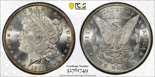 1885-CC U.S. $1 Morgan Silver Dollar ~ Carson City ~ PCGS MS64 ~ Gold Shield - Bild 2 von 5