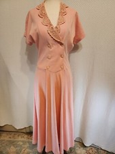 IVY IMPRESSIONS DRESS WITH CROCHETED COLLAR VINTAGE