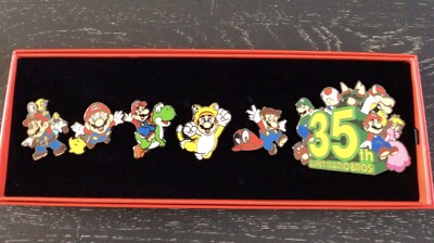 Super Mario 35th Anniversary Six Pin Box Set #2 Open Box