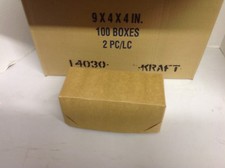 Lot of 100 Brown Kraft Gift Boxes 9x4x4 2 piece boxes Free Shipping