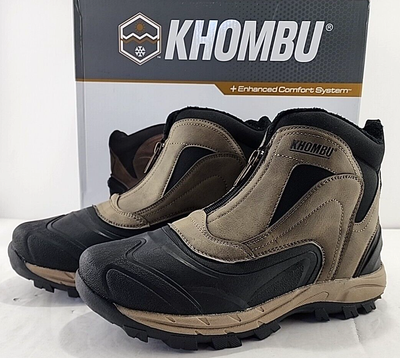 KHOMBU CLIFF mens zip up winter boots shoe size 10 M brown  display picture 2