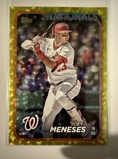 2024 Topps Joey Meneses #142 Yellow Crackle 13/50 Washington Nationals