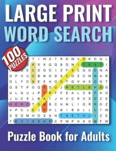 Large Print Word Search Puzzles For Seniors Easy To See Full Page Word