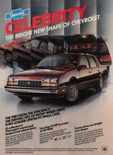 1982 Vintage Print Ad Chevrolet Chevy Celebrity The Bright New Shape Precision