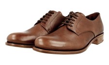 PRADA Saffiano Leather Welt Sewn Dress Shoes 2EA104 Brown NEW -  US 9 EU 42