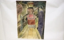 Watercolor On Paper Signed A. Pujol 1930 27.5”x 19.65”