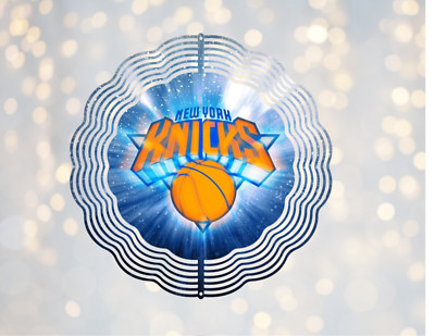 Handmade  New York Knicks Inspired 8in Round 3D Wind Spinner